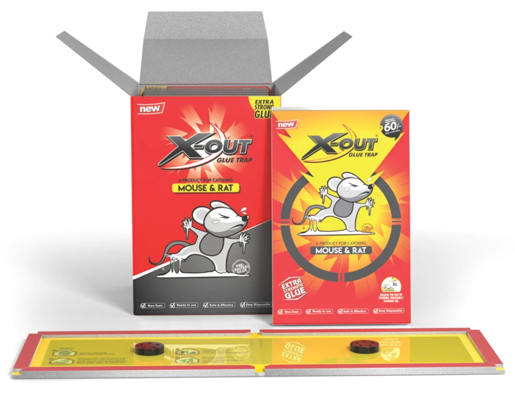 X-Out Mouse & Rat Glue Trap pack and board